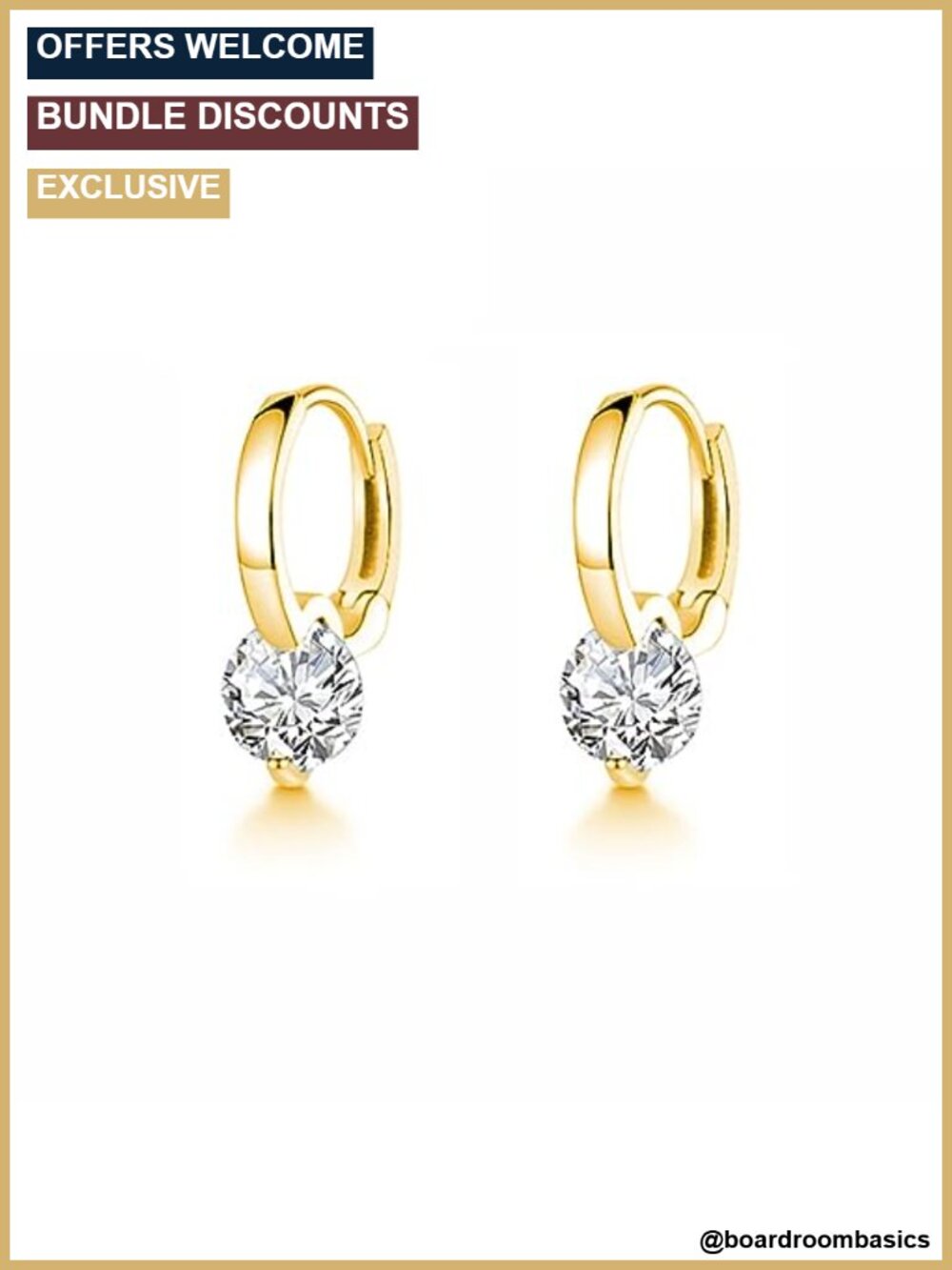 925 Sterling Silver CZ Hoop Huggie Earrings Minimalist Dainty